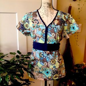 Koi Bohemian Scrub top